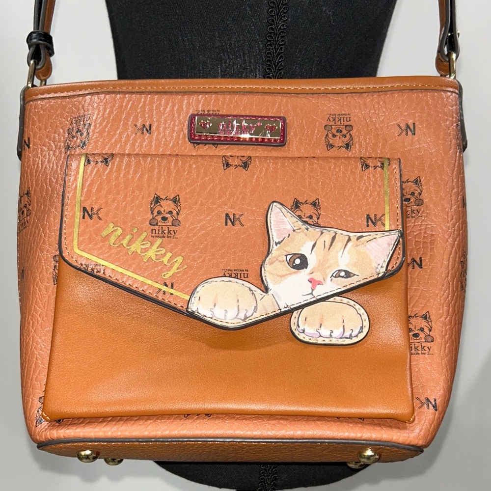 Nikky by Nicole Lee Tan Cat-Accent Crossbody Bag